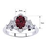 Garnet Ring: 1 Carat Oval Shape Garnet and Halo Diamond Ring In Sterling Silver Image-5