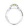 Peridot Ring: 1 Carat Oval Shape Peridot and Halo Diamond Ring In Sterling Silver Image-3