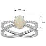 Opal Ring: 1 1/2 Carat Oval Shape Created Opal and Halo Diamond Ring In Sterling Silver Image-5