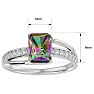 Mystic Topaz Ring: 1 3/4 Carat Emerald Shape Mystic Topaz and Diamond Ring In Sterling Silver Image-5