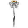 Citrine Ring: 2/3 Carat Oval Shape Citrine and Halo Diamond Ring In Sterling Silver Image-4