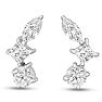 1 1/3 Carat Lab Grown Diamond Ear Climbers In 14 Karat White Gold Image-2