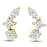 1 1/3 Carat Lab Grown Diamond Ear Climbers In 14 Karat Yellow Gold Image-2