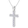 1/4 Carat Diamond Cross Necklace In Sterling Silver, 18 Inches Image-2