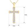 1/4 Carat Diamond Cross Necklace In 14K Yellow Gold Over Sterling Silver, 18 Inches Image-5