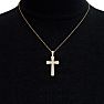 1/4 Carat Diamond Cross Necklace In 14K Yellow Gold Over Sterling Silver, 18 Inches Image-6