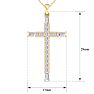 3/4 Carat Baguette and Round Diamond Cross Necklace In 14K Yellow Gold Over Sterling Silver, 18 Inches Image-5