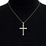 1/3 Carat Diamond Cross Necklace In 14K Yellow Gold Over Sterling Silver, 18 Inches Image-6
