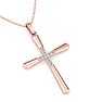 0.08 Carat Diamond Cross Necklace In 14K Rose Gold, 18 Inches Image-4