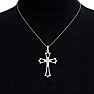 1/10 Carat Diamond Cross Necklace In Sterling Silver, 18 Inches Image-6