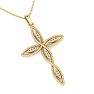 0.08 Carat Diamond Cross Necklace In 14K Yellow Gold Over Sterling Silver, 18 Inches Image-4