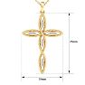 0.08 Carat Diamond Cross Necklace In 14K Yellow Gold Over Sterling Silver, 18 Inches Image-5