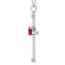1/2 Carat Ruby and Diamond Cross Necklace In 14K White Gold, 18 Inches Image-3