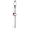 1/2 Carat Ruby and Diamond Cross Necklace In Sterling Silver, 18 Inches Image-3