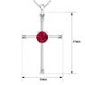 1/2 Carat Ruby and Diamond Cross Necklace In 14K White Gold, 18 Inches Image-5