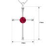 1/2 Carat Ruby and Diamond Cross Necklace In Sterling Silver, 18 Inches Image-5