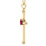1/2 Carat Ruby and Diamond Cross Necklace In 14K Yellow Gold, 18 Inches Image-3