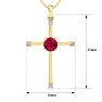 1/2 Carat Ruby and Diamond Cross Necklace In 14K Yellow Gold, 18 Inches Image-5