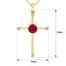 1/2 Carat Ruby and Diamond Cross Necklace In 14K Yellow Gold Over Sterling Silver, 18 Inches Image-5