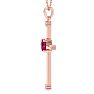 1/2 Carat Ruby and Diamond Cross Necklace In 14K Rose Gold, 18 Inches Image-3