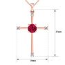 1/2 Carat Ruby and Diamond Cross Necklace In 14K Rose Gold, 18 Inches Image-5