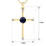 1/2 Carat Sapphire and Diamond Cross Necklace In 14K Yellow Gold Over Sterling Silver, 18 Inches Image-5