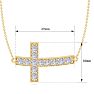 1 1/5 Carat Diamond Cross Necklace In 14K Yellow Gold Over Sterling Silver, 18 Inches Image-5