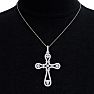 1 Carat Diamond Cross Necklace In Sterling Silver, 18 Inches Image-6