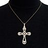 1 Carat Diamond Cross Necklace In 14K Yellow Gold Over Sterling Silver, 18 Inches Image-6