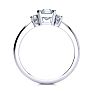 2 1/2 Carat Octagon Shape Moissanite and Diamond Ring In Sterling Silver Image-3