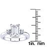 2 1/2 Carat Octagon Shape Moissanite and Diamond Ring In Sterling Silver Image-5