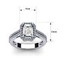 1 1/2 Carat Octagon Shape Moissanite and Halo Diamond Ring In Sterling Silver Image-5