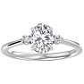 1 1/3 Carat Oval Shape Moissanite and Diamond Ring In Sterling Silver Image-1