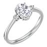 1 1/3 Carat Oval Shape Moissanite and Diamond Ring In Sterling Silver Image-2