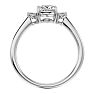 1 1/3 Carat Oval Shape Moissanite and Diamond Ring In Sterling Silver Image-3