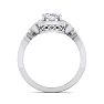 1 1/2 Carat Oval Shape Moissanite and Halo Diamond Ring In Sterling Silver Image-3