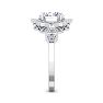 1 1/2 Carat Oval Shape Moissanite and Halo Diamond Ring In Sterling Silver Image-4