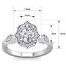 1 1/2 Carat Oval Shape Moissanite and Halo Diamond Ring In Sterling Silver Image-5