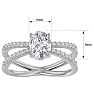 1 1/2 Carat Oval Shape Moissanite and Halo Diamond Ring In Sterling Silver Image-5