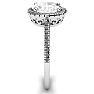 1 1/2 Carat Oval Shape Moissanite and Halo Diamond Ring In Sterling Silver Image-4