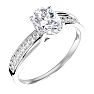 1 1/2 Carat Oval Shape Moissanite and Diamond Ring In Sterling Silver Image-2
