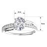 1 1/2 Carat Oval Shape Moissanite and Diamond Ring In Sterling Silver Image-5