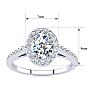 1 Carat Oval Shape Moissanite and Halo Diamond Ring In Sterling Silver Image-5