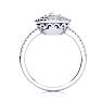 1 1/2 Carat Oval Shape Moissanite and Diamond Double Halo Ring In Sterling Silver Image-3