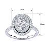 1 1/2 Carat Oval Shape Moissanite and Diamond Double Halo Ring In Sterling Silver Image-4
