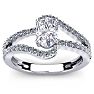 1.40 Carat Oval Shape Moissanite and Diamond Fancy Ring In Sterling Silver Image-1
