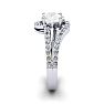 1.40 Carat Oval Shape Moissanite and Diamond Fancy Ring In Sterling Silver Image-3