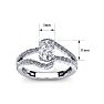 1.40 Carat Oval Shape Moissanite and Diamond Fancy Ring In Sterling Silver Image-5