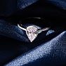 1 Carat Pear Shape Moissanite and Halo Diamond Ring In Sterling Silver Image-7