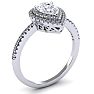 1 Carat Pear Shape Moissanite and Diamond Double Halo Ring In Sterling Silver Image-2